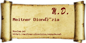 Meitner Dionízia névjegykártya